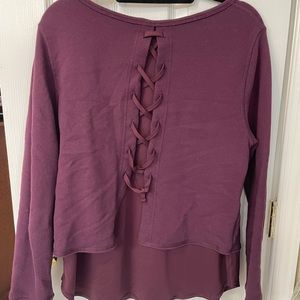 Cute lace up sweatshirt with 2 layer style